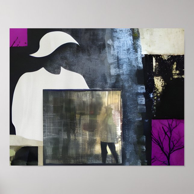 Póster Collage abstracto figurativo (Frente)