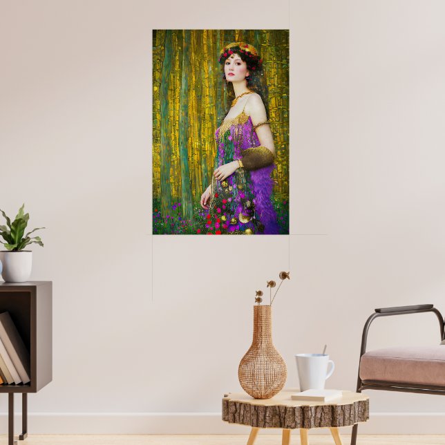 Póster Collage al estilo Klimt retrato de una mujer (Salón 3)
