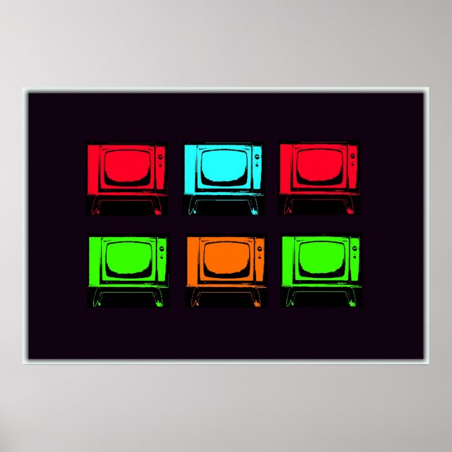 Póster Collage antiguo de televisión (Frente)