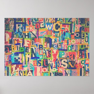 Póster Collage Art Poster o Decoupage Paper