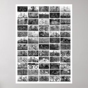 Póster Collage BICYCLES - Blanco y negro