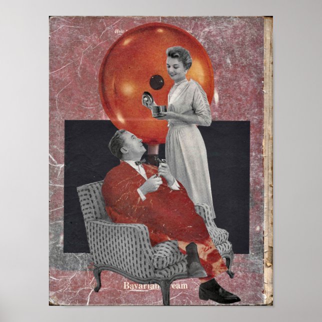 Póster Collage con temática de alimentos de época (Frente)