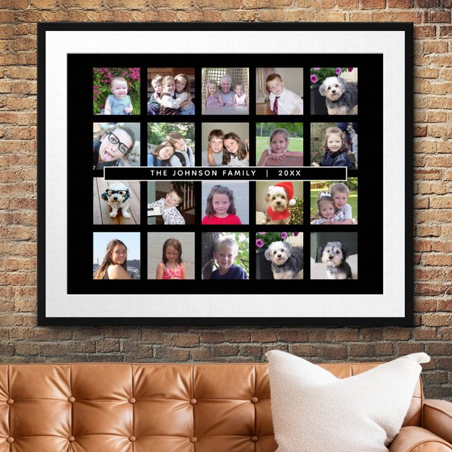 Póster Collage de 20 plantillas de fotos con texto Person (Custom Photo Collage Poster)