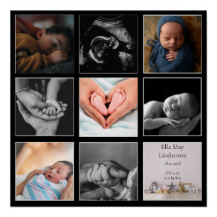 Póster Collage de 8 fotos Modernas con Marcos Negros