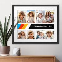 Collage de 8 fotos - Raya Retro Cian