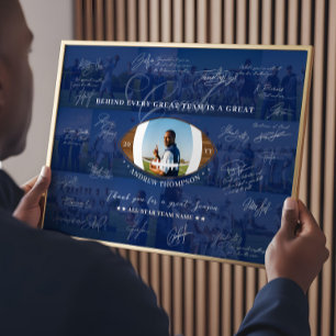 Póster Collage de Agradecimiento para Entrenador de Fútbo
