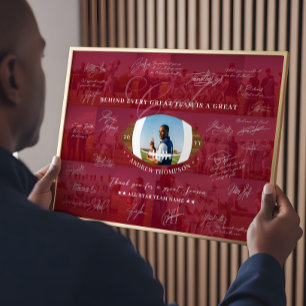 Póster Collage de Agradecimiento para Entrenador de Fútbo