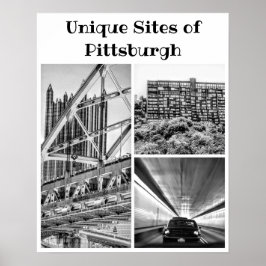 Póster Collage de B&W de Pittsburgh