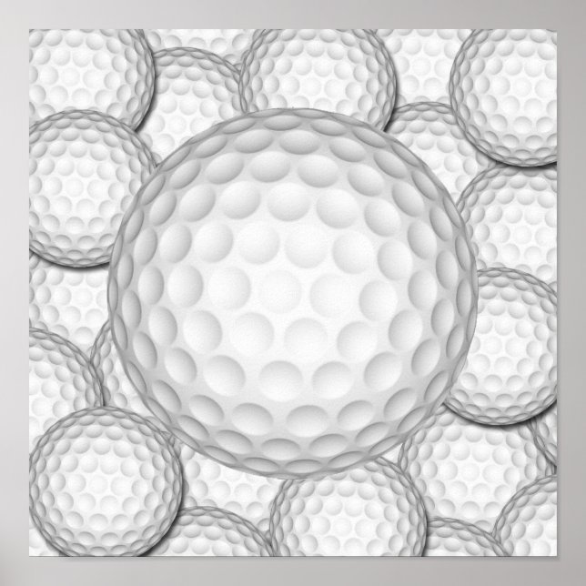 Póster Collage de bolas de golf (Frente)