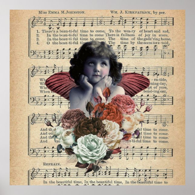 Póster Collage de Chica de Cherub Vintage (Frente)