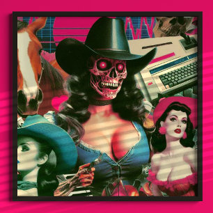 Póster Collage de Cowgirl Horror