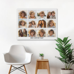 Póster Collage de cuadrícula de 12 fotos - Blanco - Tipo