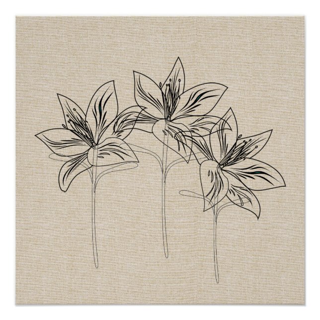 Póster Collage de dibujo de mi lirio de jardín (Anverso)