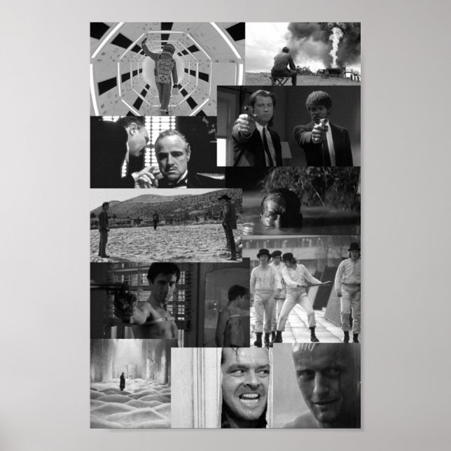 Póster Collage de escenas de películas icónicas (Frente)