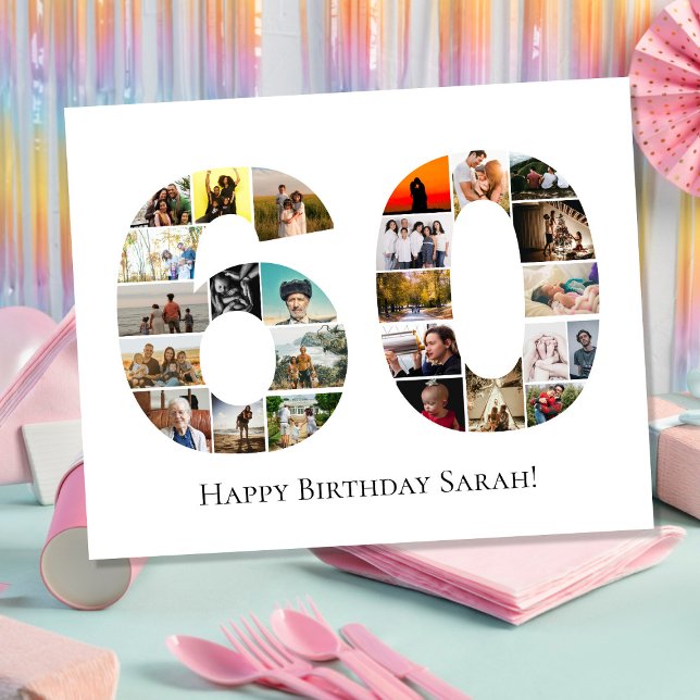 Póster collage de fotomontaje de cumpleaños número 60 (Subido por el creador)