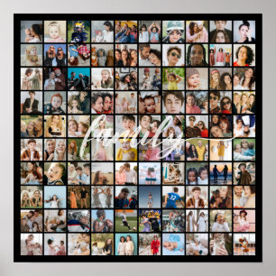 Póster Collage de Fotos 100 Imágenes Cuadrícula