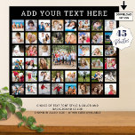 Póster Collage de fotos 45 Fotos Color Personalizado pers<br><div class="desc">Crea tu propia impresión de poster de collage de fotos con esta plantilla fácil de cargar para 45 imágenes personalizadas con tu texto en tu elección de estilos de fuente y color y/o color de fondo y tamaño de poster para conmemorar una ocasión o evento especial. OPCIONES: El ejemplo se...</div>