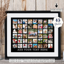 Póster Collage de Fotos 45 Fotos Personalizadas Color a M