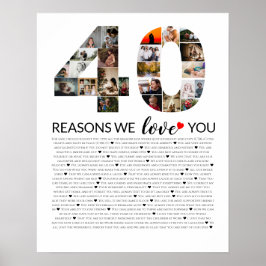 Póster collage de fotos aniversario 40 Razones por las qu