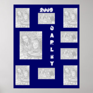 Póster Collage de fotos azul 2009