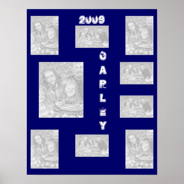 Póster Collage de fotos azul 2009 (Frente)