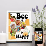 Póster Collage de fotos Bee Happy Honeycomb 6<br><div class="desc">Collage de fotos Bee Happy con 6 de tus fotos favoritas. Un diseño divertido y alegre con panecillos,  abejas,  flores y corazones de amor. La plantilla de fotos está configurada para que añadas tus imágenes y se mostrarán automáticamente en formas hexagonales como parte del peine de miel.</div>