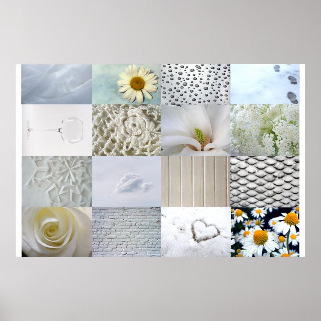Póster Collage de fotos blanco (Frente)