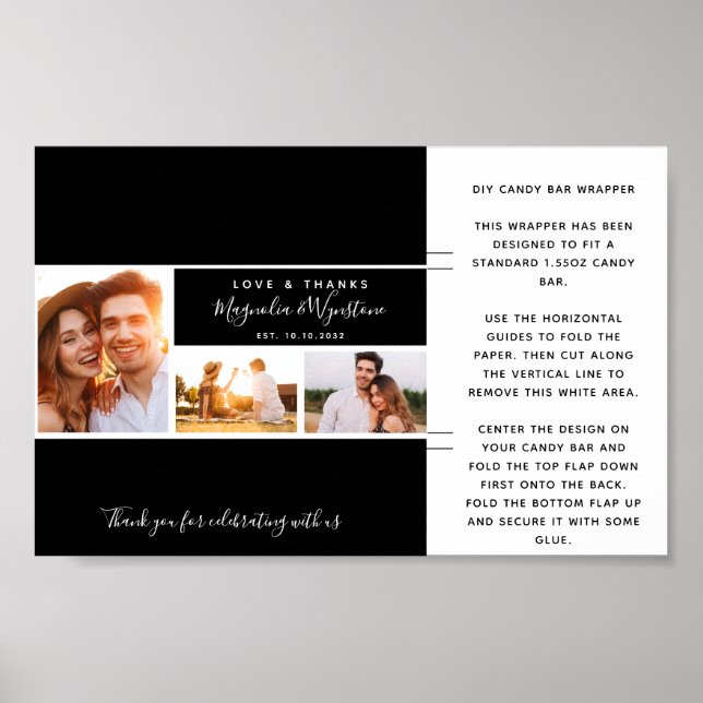 Póster Collage de fotos Boda Favor Candy Bar Wrapper (Frente)