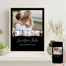 Collage de fotos boda Zigzag Personalizado de tira