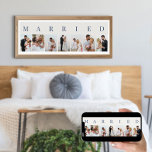 Póster COLLAGE DE FOTOS CASADO 7 Imagen de blanco y azul<br><div class="desc">Elegante poster impreso, personalizado con sus fotos bodas. Un diseño elegante en una paleta de colores neutros en blanco y azul claro, perfecto para recién casados y regalos de aniversario. La plantilla de fotos está configurada para que agregue 7 de sus imágenes favoritas que se muestran en formato retrato en...</div>