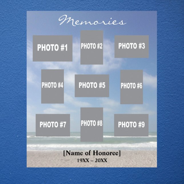 Póster Collage de fotos conmemorativas con fondo oceánico (Subido por el creador)