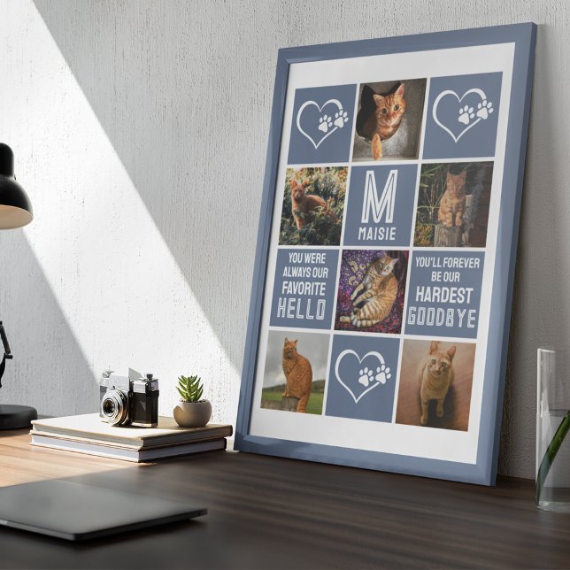Póster Collage de fotos conmemorativo del gato mascota (Subido por el creador)