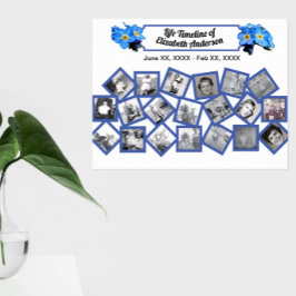 Póster Collage de fotos cronológico de Blue Forget Me Not