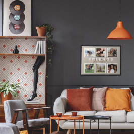 Póster Collage de fotos de amigos modernos de Beige