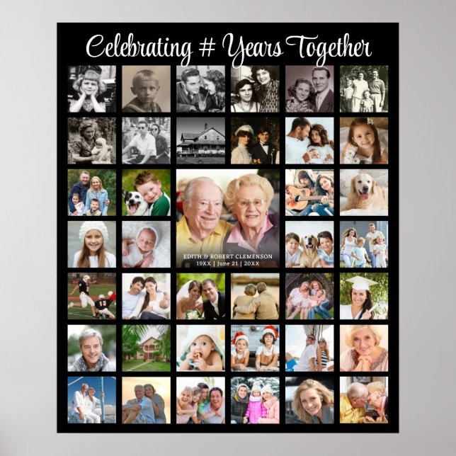 Póster Collage de fotos de aniversario 39 imágenes Person (Frente)