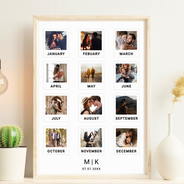 Póster Collage de fotos de aniversario de pareja moderna (Subido por el creador)