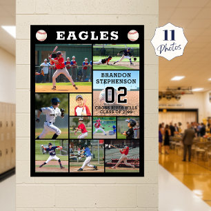 Póster Collage de fotos de béisbol 11 Nombre del jugador 