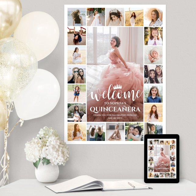 Póster Collage de fotos de Bienvenida Quinceañera 15º cum (Subido por el creador)