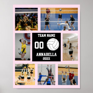 Póster Collage de fotos de Chicas del equipo de voleibol 
