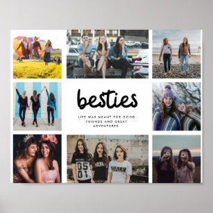 Póster Collage de fotos de citas de Besties Best Friend