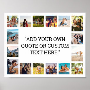 Póster Collage de fotos de citas Personalizado simple y m