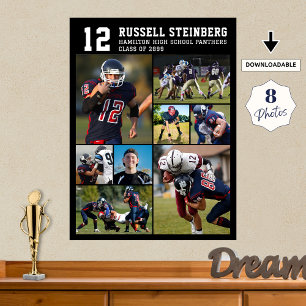 Póster Collage de fotos de deportes de secundaria para la