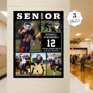 Póster Collage de fotos de deportes de secundaria senior 