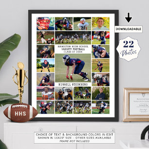 Póster Collage de fotos de deportes de último año de secu