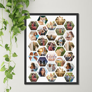 Póster Collage de fotos de familia geométrica