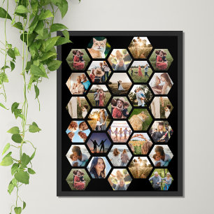 Póster Collage de fotos de familia geométrica