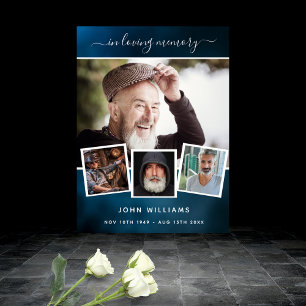 Póster Collage de fotos de funeral cielo azul memorial bi