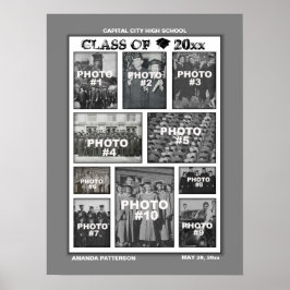 Póster Collage de fotos de graduación 10 Poster de imágen