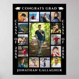 Póster Collage de fotos de graduación 15 Felicitaciones G