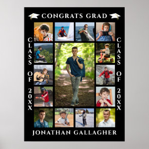 Póster Collage de fotos de graduación 15 Felicitaciones G